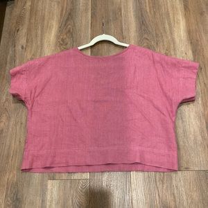 Linenfox Linen Mona Top in Watermelon S-M
